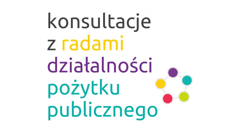 Grafika informująca o konsultacjach z radami działalności pożytku publicznego